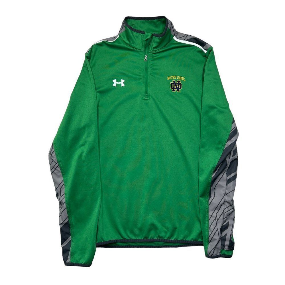 Under‎ Armour Sweater Men's Size Medium Green Notre Dame Embroidered Pullover